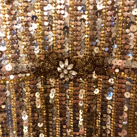 Prom Flapper Style Gold and Silver Fringe Dress - Picture 4 of 7